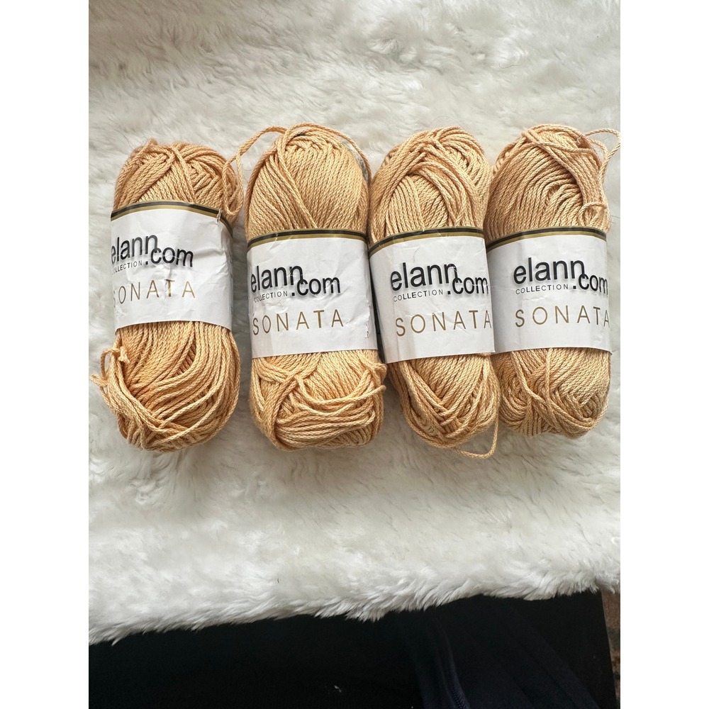 Elann Collection Sonata 100% Mercerized Cotton Yarn Peach‎ 4 Skeins 200g DK